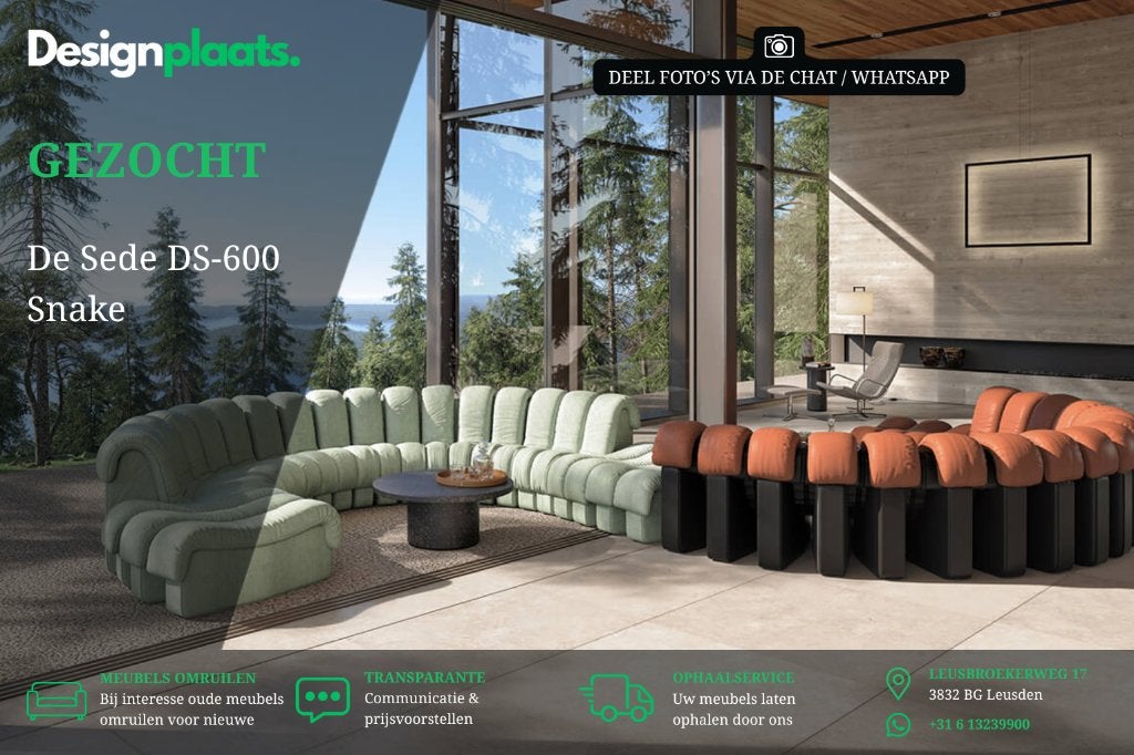GEZOCHT: De Sede DS-600 Snake — Direct Inkoop, Ophalen of Verzenden, Stof, Bankstel Bank Zetels Sofa Hoekbank Design bank