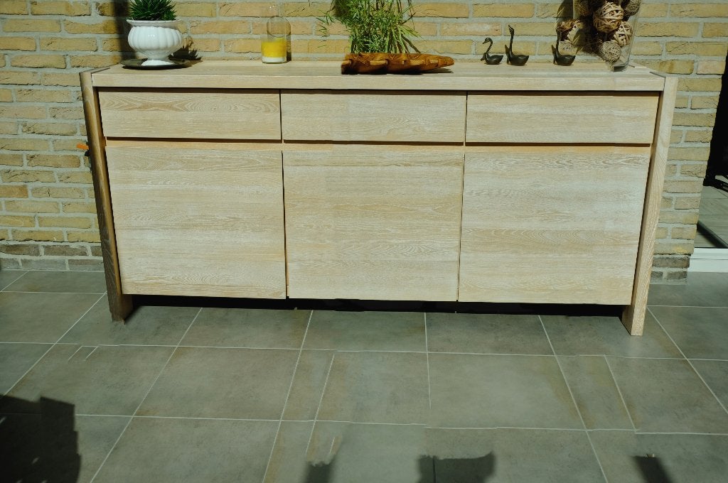 Dressoir massief essen hout, Ophalen, Gebruikt, 150 tot 200 cm, Met lade(s)