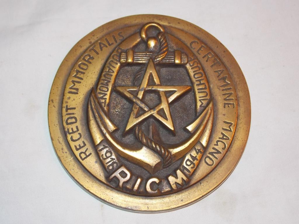 Tafel medaille RICM Régiment d’Infanterie Coloniale du MAROC, Ophalen of Verzenden, Landmacht, Lintje, Medaille of Wings