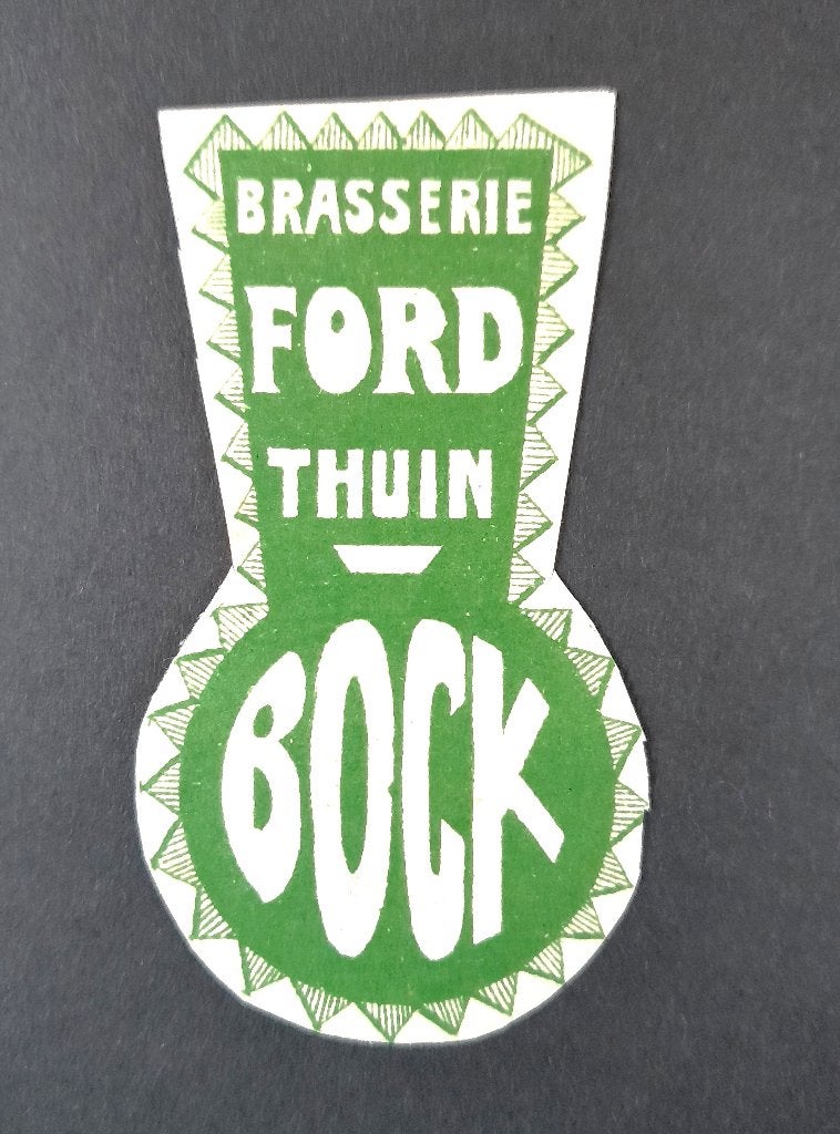 Etiquette. Brasserie Ford à Thuin. Bock. Négociant en bières, Envoi, Utilisé, Autres types, Autres marques