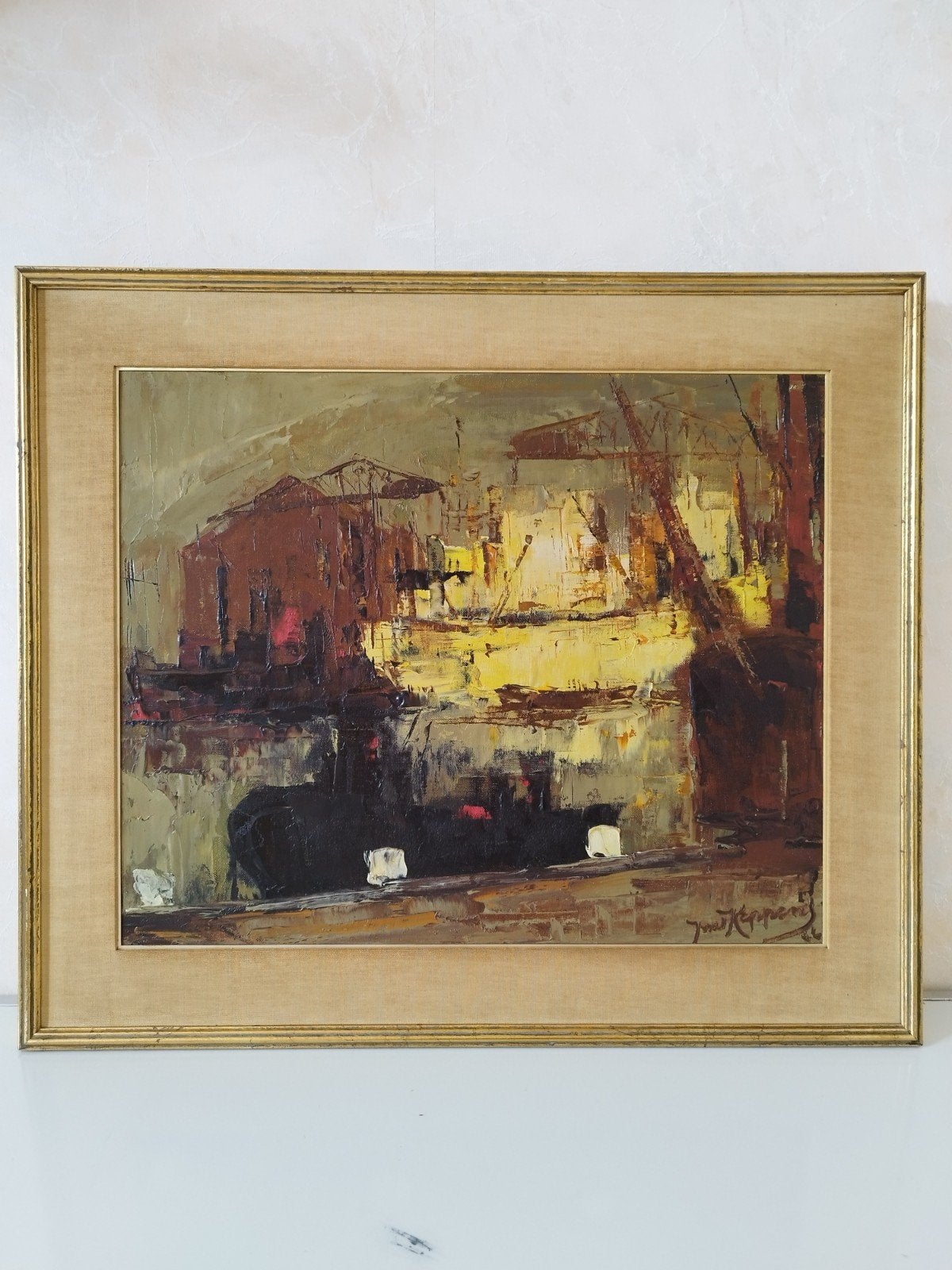 Scheepswerf JUUL KEPPENS ingelijst, Antiek en Kunst, Ophalen