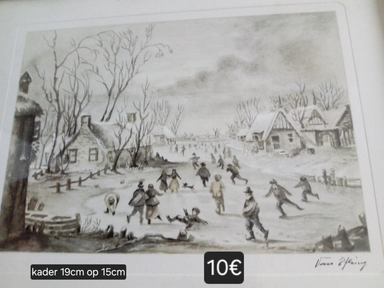 pentekening Winterlandschap, Antiquités & Art, Enlèvement ou Envoi, Dessin à la plume