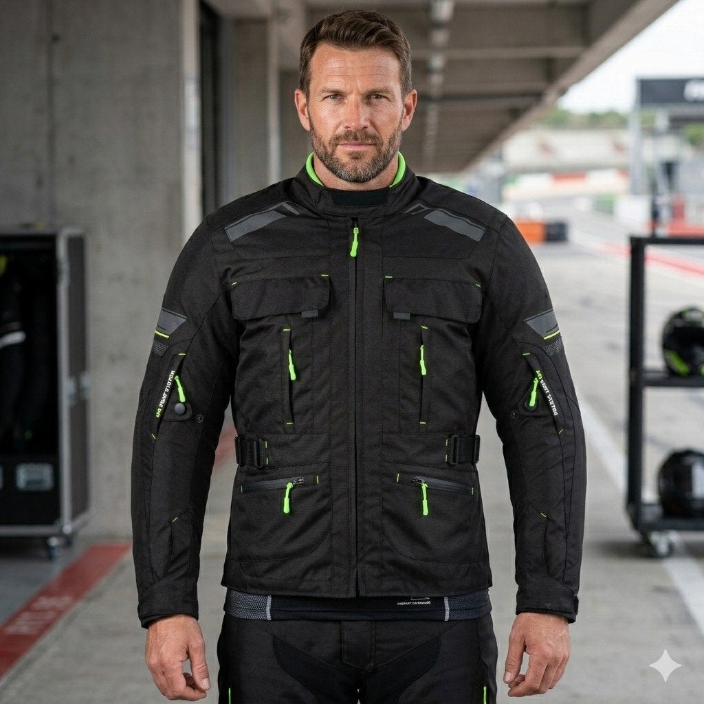 veste de Moto textile cordura 600D neuf CE protecteurs, Motos, Envoi, Neuf, avec ticket, Manteau | tissu