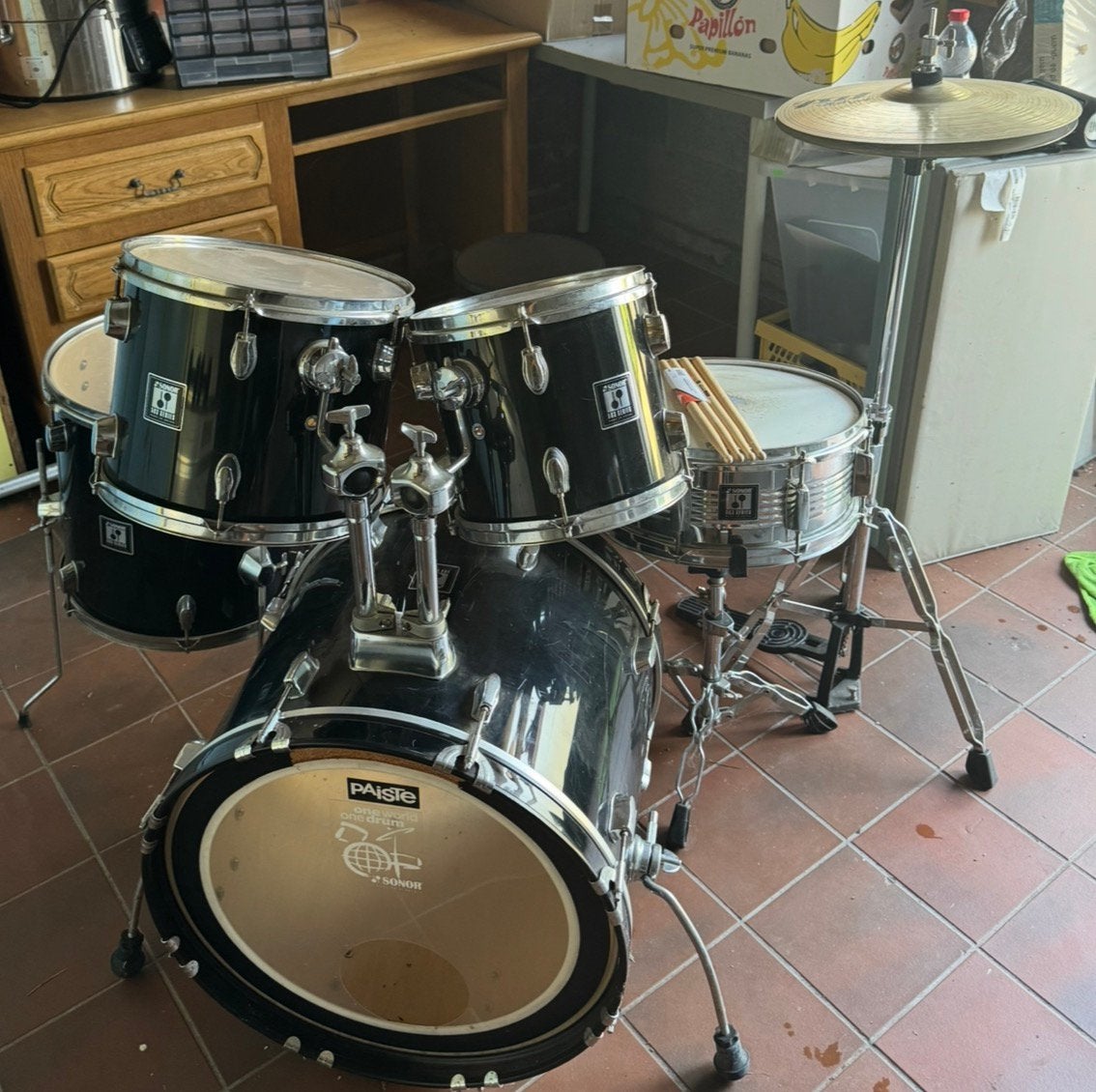 Drumstel voor beginners Sonor, Muziek en Instrumenten, Drumstellen en Slagwerk, Ophalen, Gebruikt, Sonor