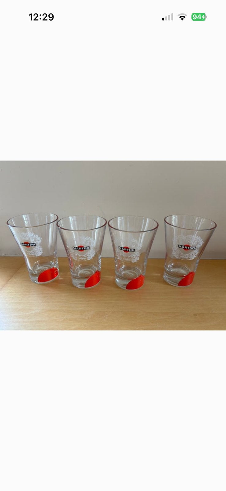 4 martini glazen, Ophalen of Verzenden, Zo goed als nieuw