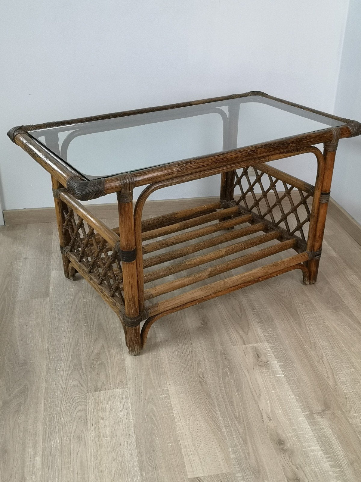 Vintage Rattan salontafel, Ophalen of Verzenden