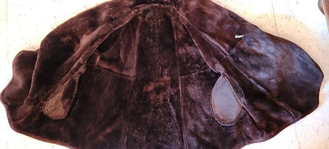 Vintage Guerrucci Bruine Lammy Coat ,Echt Leer, Vera Pelle, Vêtements | Femmes, Taille 38/40 (M), Enlèvement ou Envoi, Guerrucci
