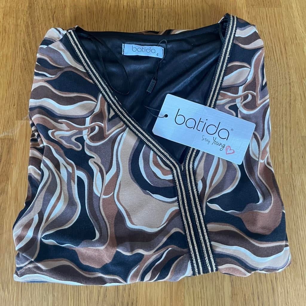 Robe Batida Marron/brun clair à motifs – Taille 4 (40/42), Vêtements | Femmes, Neuf, Taille 38/40 (M), Enlèvement ou Envoi, Brun