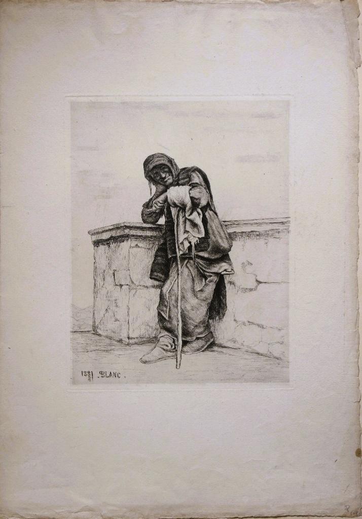 Charles Blanc ets "Le Clochard",1881, Antiquités & Art, Eau-forte, 1800 - 1899, Enlèvement, Portrait