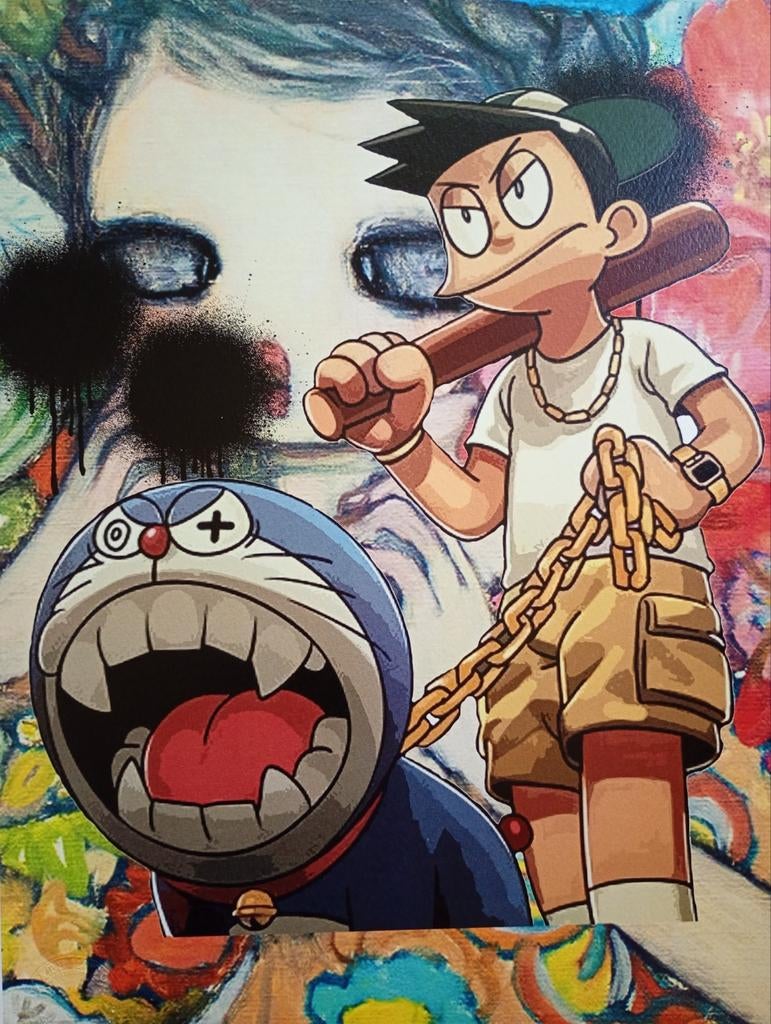Doreamon nu Death NYC pop-art, Ophalen of Verzenden