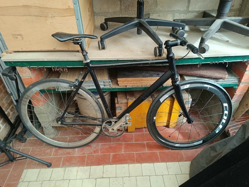 Zeer lichte fiets met één versnelling, carbonwiel, Fietsen en Brommers, Gebruikt, Carbon, Heren, Ophalen