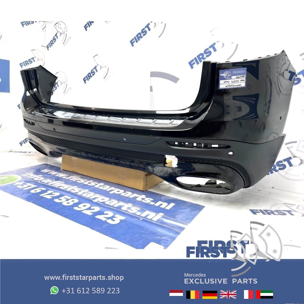 X247 GLB 35 AMG ACHTERBUMPER + DIFFUSER ZWART origineel Merc, Gebruikt, -, Ophalen of Verzenden, Achter