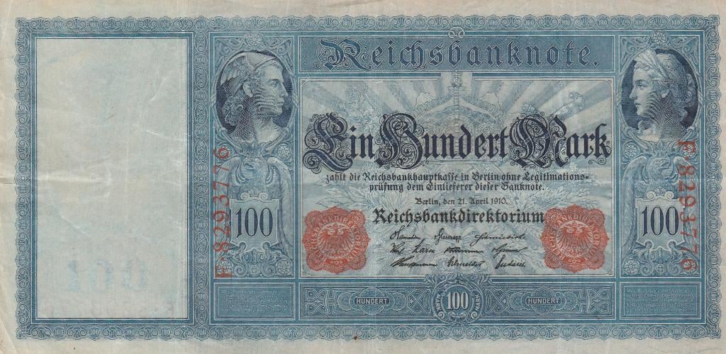 1000 mark Duitsland 1910, Ophalen, Duitsland