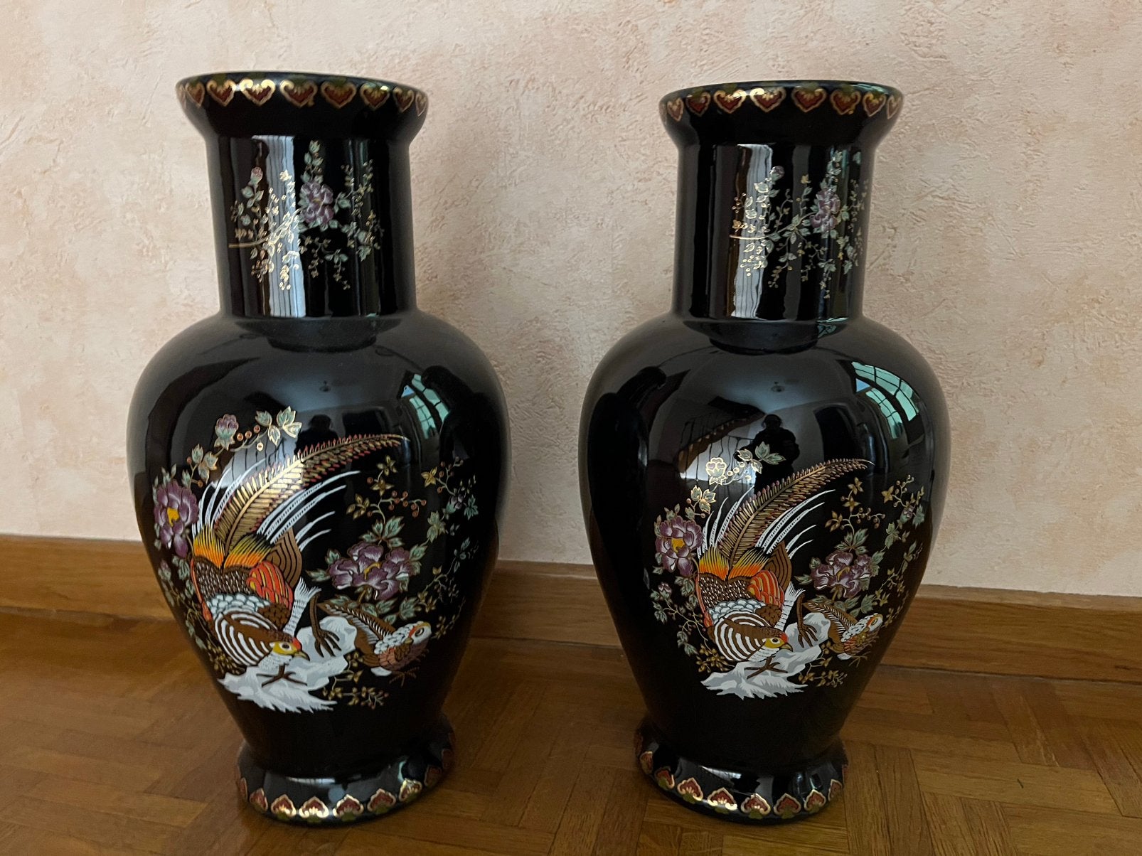 2 donker blauwe chinese vazen, Antiek en Kunst, Ophalen
