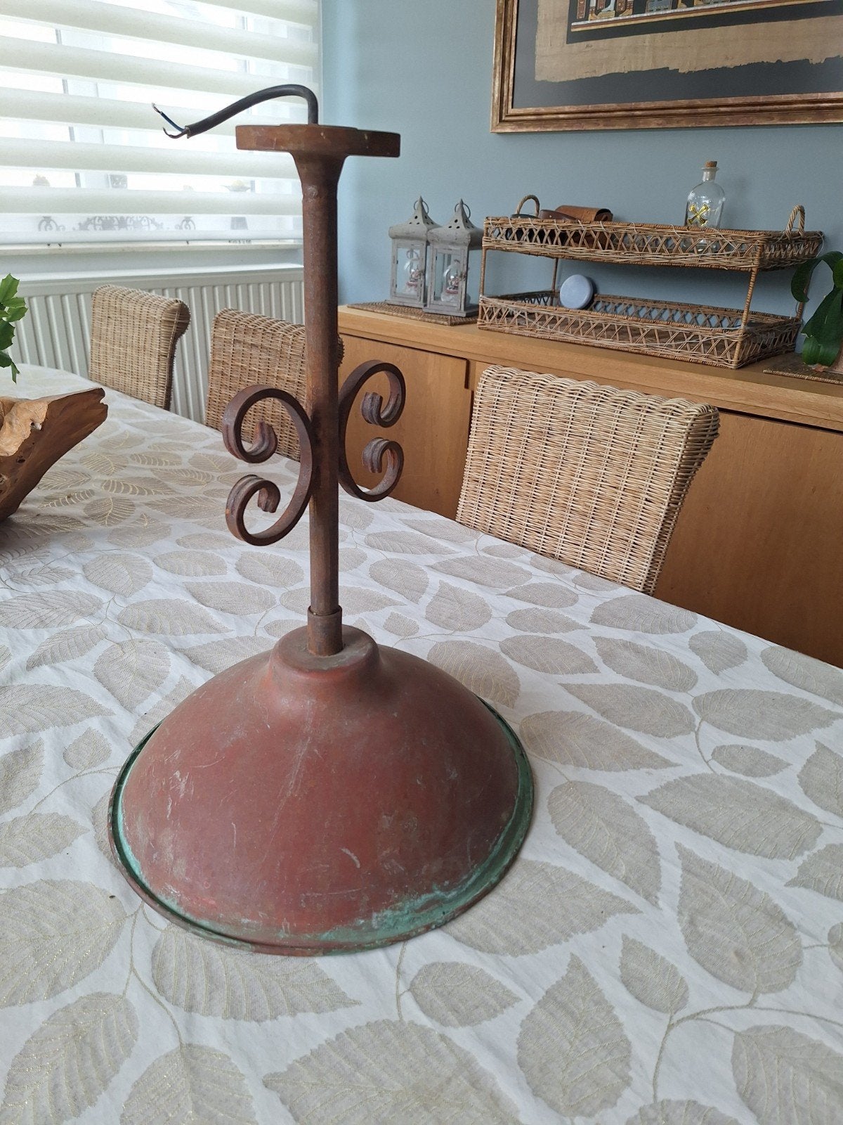 hanglamp in smeedijzer, Ophalen of Verzenden, Zo goed als nieuw, Metaal, Landelijk
