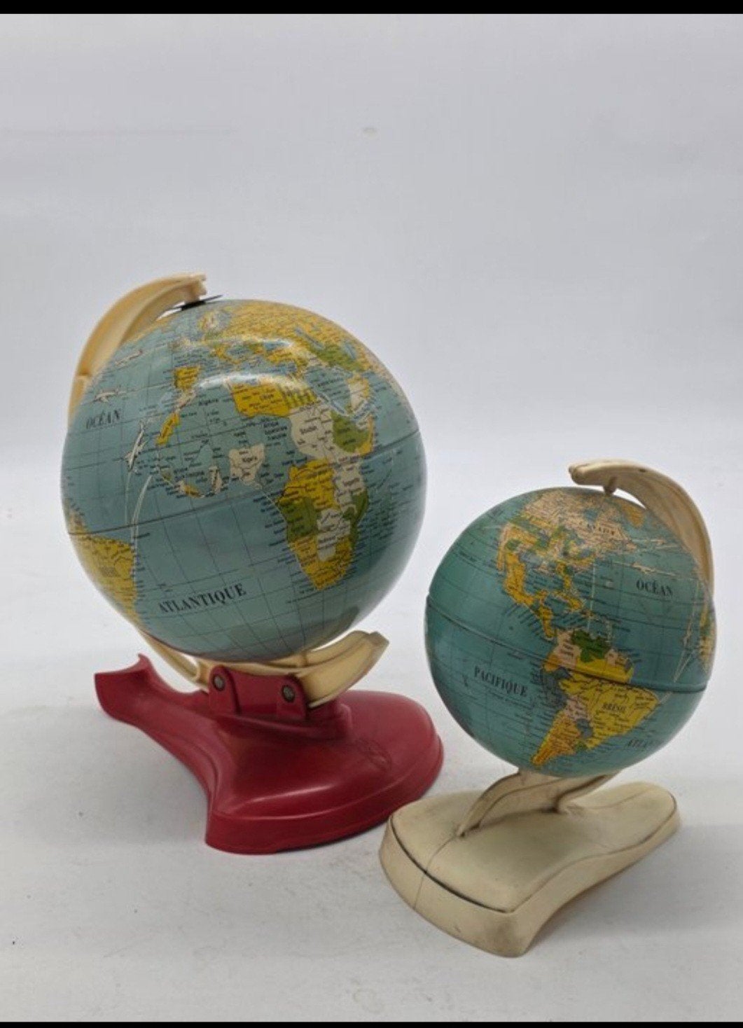 2 Vintage wereldbollen, Ophalen of Verzenden, Zo goed als nieuw