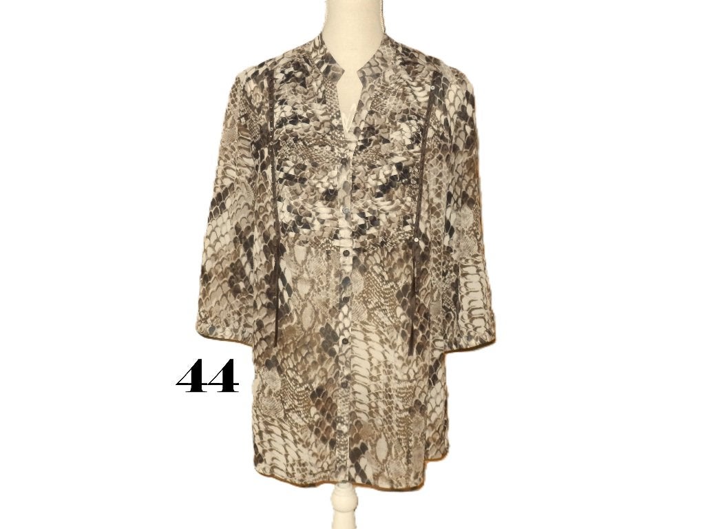 (162)- blouse femme t.XXL brune - lebek -, Taille 42/44 (L), Enlèvement ou Envoi, Lebek, Comme neuf