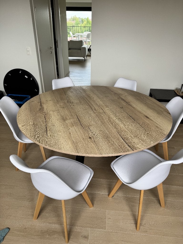 Ronde eettafel Perfecta Veneto 160cm diameter, Maison & Meubles, 150 à 200 cm, Cinq personnes ou plus, Rond, 150 à 200 cm