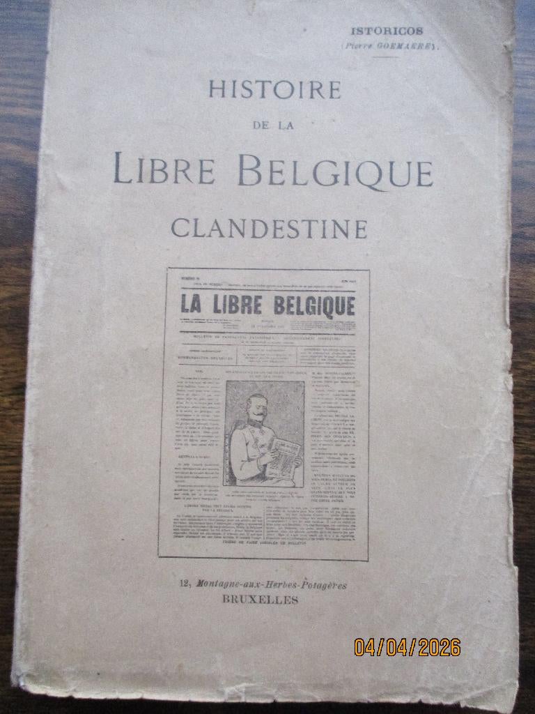 Histoire Libre Belgique clandestine BXL 1919, Verzamelen, Verzenden