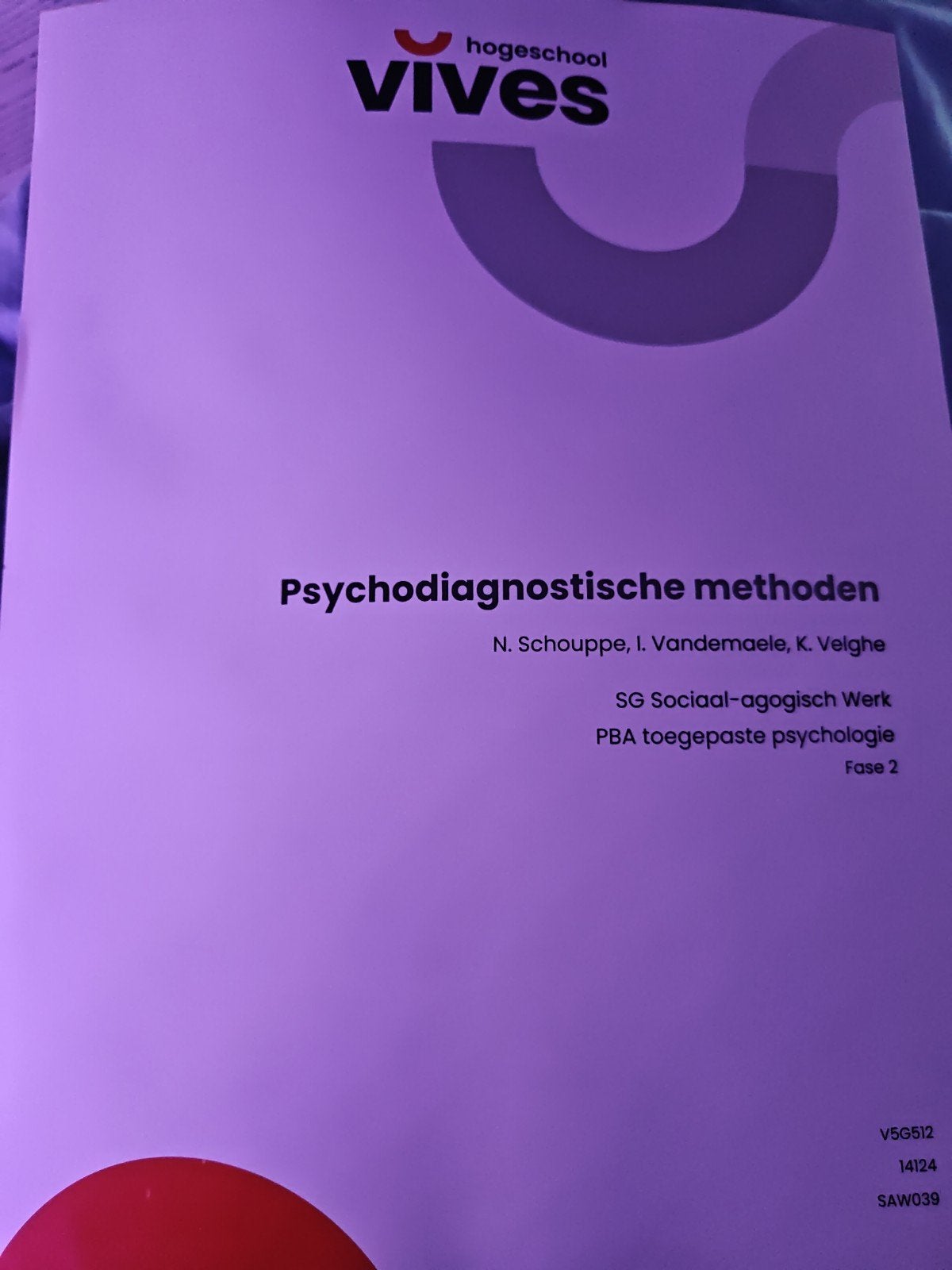 vives cursus psychodiagnostische methoden, Boeken, Ophalen of Verzenden, Nieuw, Hoger Onderwijs