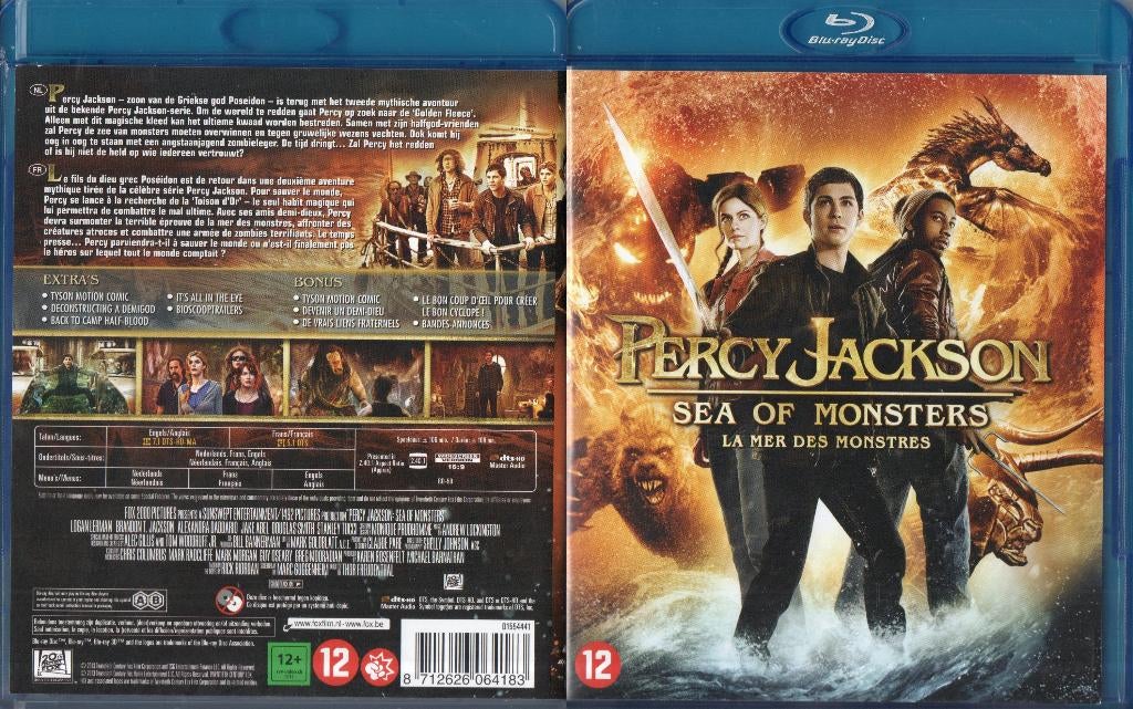 percy jackson  la mer des monstres (blu-ray) neuf, CD & DVD, Blu-ray, Comme neuf, Science-Fiction et Fantasy, Enlèvement ou Envoi