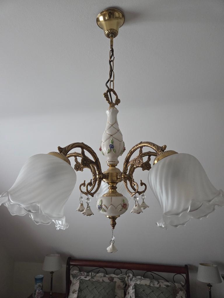 Vintage kroonluchter, Ophalen, Gebruikt, Glas, Klassiek / Italiaans