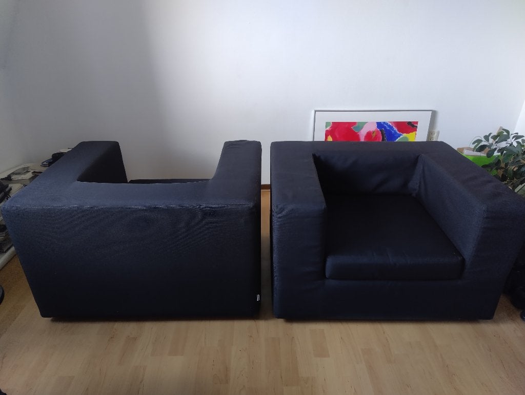 Chaise Zanotta Throw Away en textile noir, 75 à 100 cm, Enlèvement, Utilisé, Space age