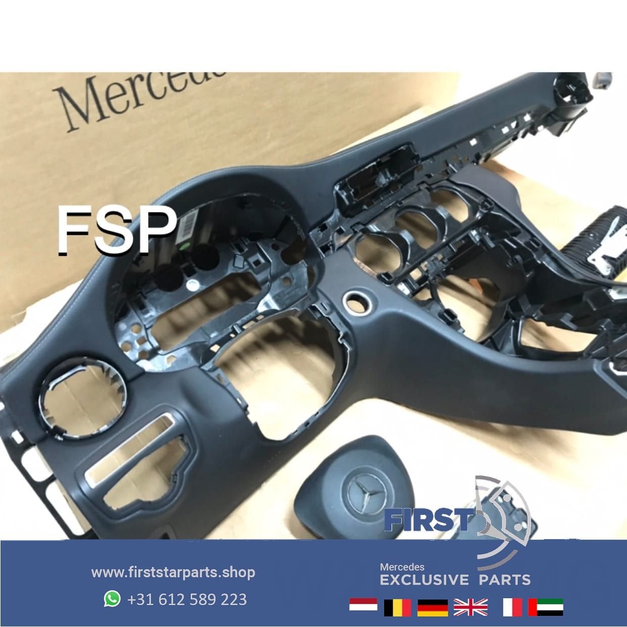W205 leder dashboard + airbagset origineel Mercedes C Klasse, Utilisé, -, -, Enlèvement ou Envoi