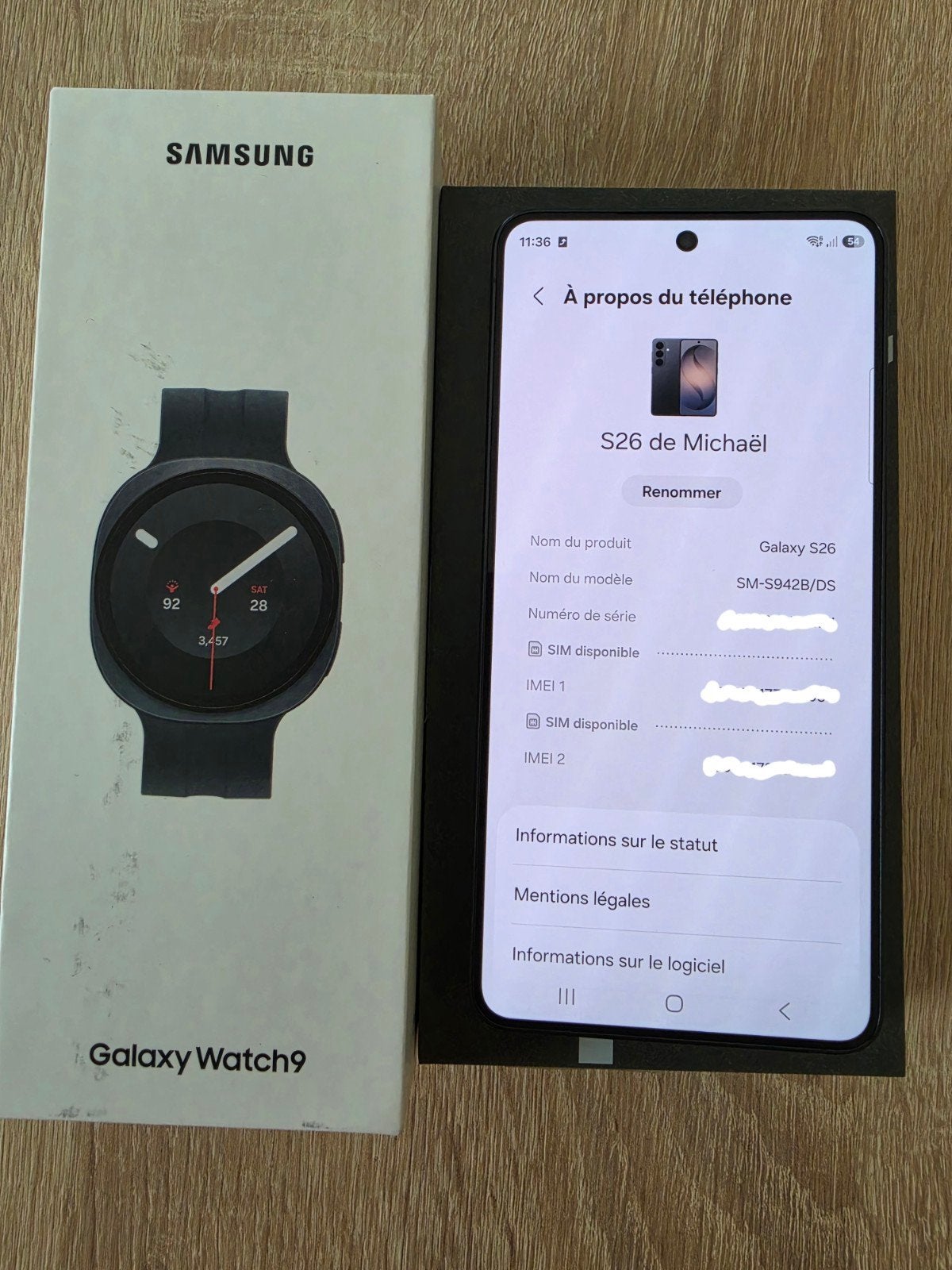Samsung s26 256gb + Samsung watch 9 40mm, Enlèvement ou Envoi