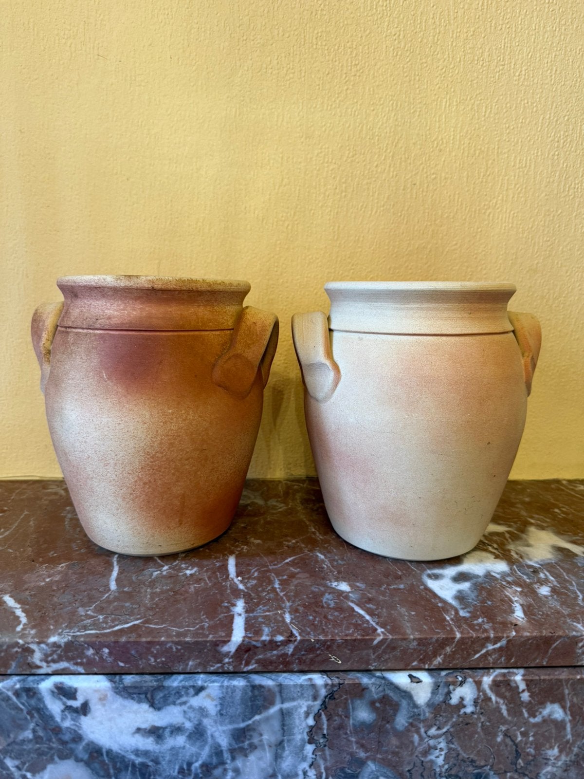 Ensemble de 2 vases vintage en terre cuite — Taurus Swalmen, Maison & Meubles, Enlèvement, Comme neuf