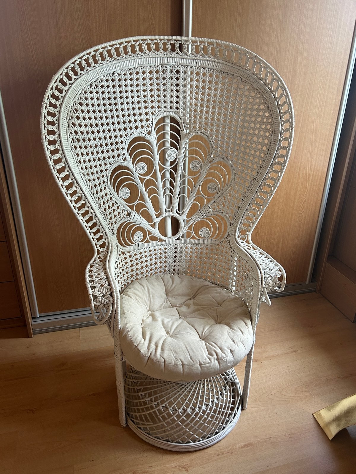Rotan zetel volwassene, Huis en Inrichting, Ophalen, Wit, Riet of Rotan, Zo goed als nieuw