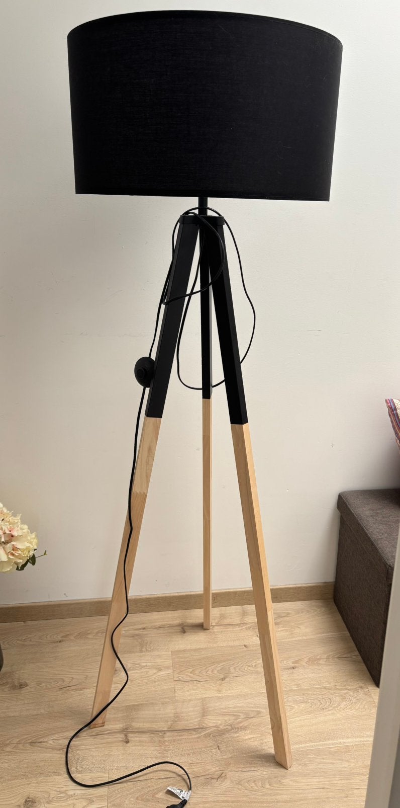 Staanlamp, Huis en Inrichting, Lampen | Vloerlampen, Ophalen, Overige materialen, Gebruikt, E27 (groot)