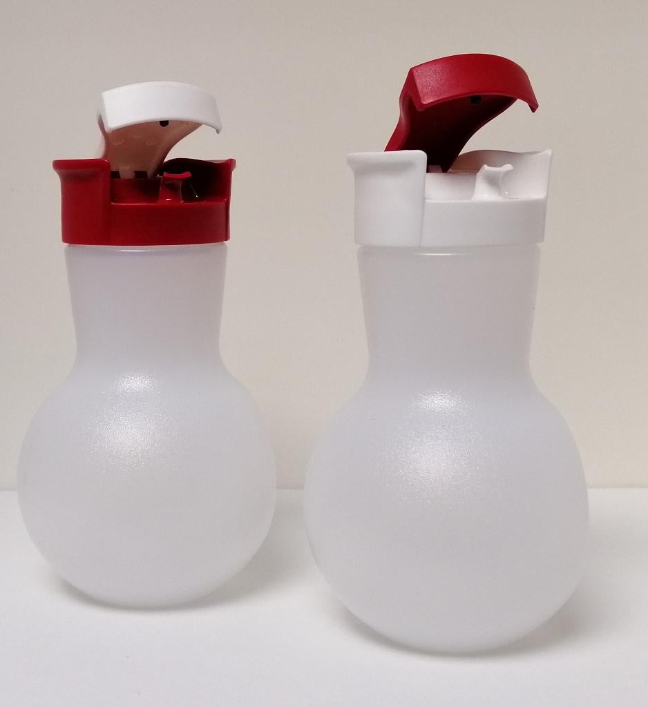Tupperware™ « Huile & Vinaigre Allegra » blanc et rouge, Envoi, Neuf, Rouge, Récipient ou Bol