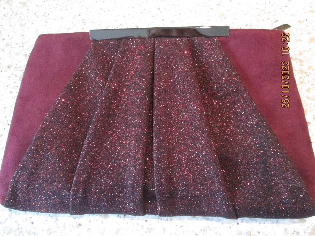 Sac à main, pochette de soirée avec partie scintillante., Enlèvement, Comme neuf, Rouge, Sac à main