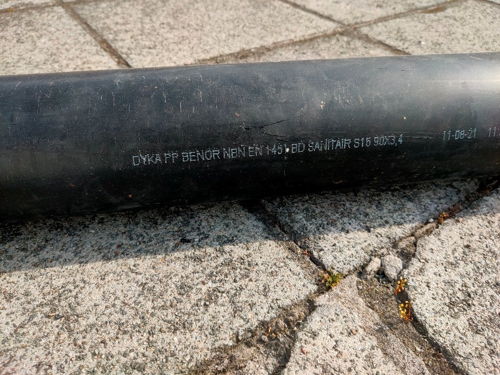 DYKA PP afvoerbuis Ø90 mm x 4 m, Doe-het-zelf en Bouw, Ophalen, Overige materialen, 2 tot 4 meter, Zo goed als nieuw