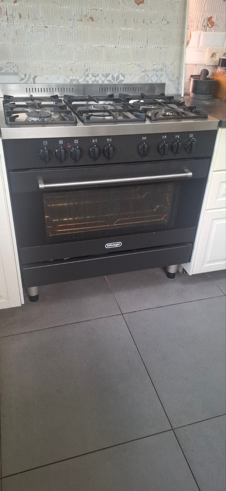 De'Longhi 90 cm Gasfornuis met elektrische oven, Ophalen