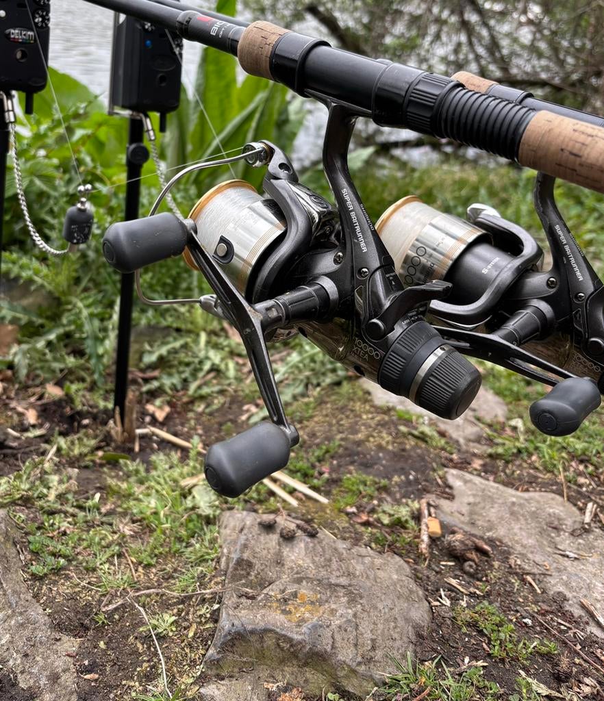 Shimano xtea 14000 baitrunners 2x + spoel lijn, Ophalen, Zo goed als nieuw