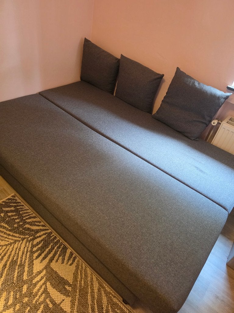 Sofa bed: IKEA ÄLVDALEN 3-zits slaapbank – donkergrijs, Ophalen, Gebruikt, 140 cm, Twijfelaar