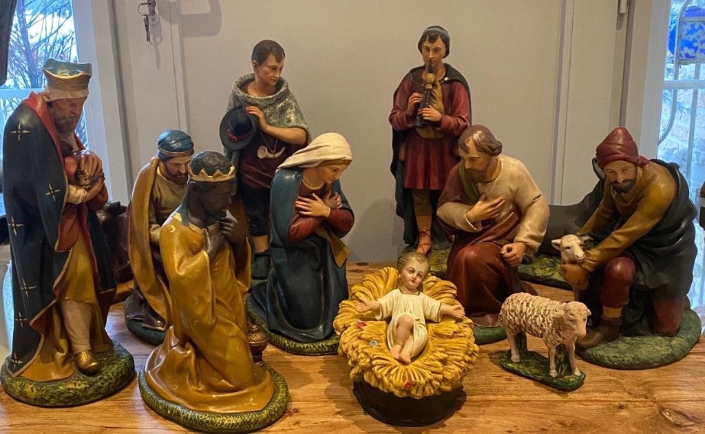 Kerststal groep + - 40cm, Antiek en Kunst, Ophalen