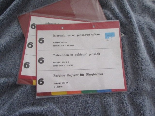 3x Tabbladen in gekleurd plastiek - A5 formaat - Nieuw, Divers, Enlèvement ou Envoi, Neuf