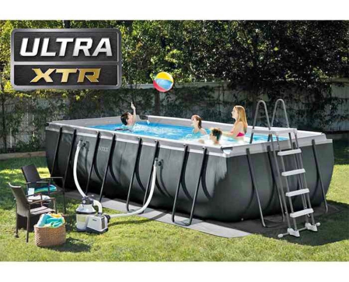 Zwembad Intex ultra xtr frame 549 met zandfilter warmtepomp, Comme neuf, Enlèvement, Rectangulaire, 400 cm ou plus