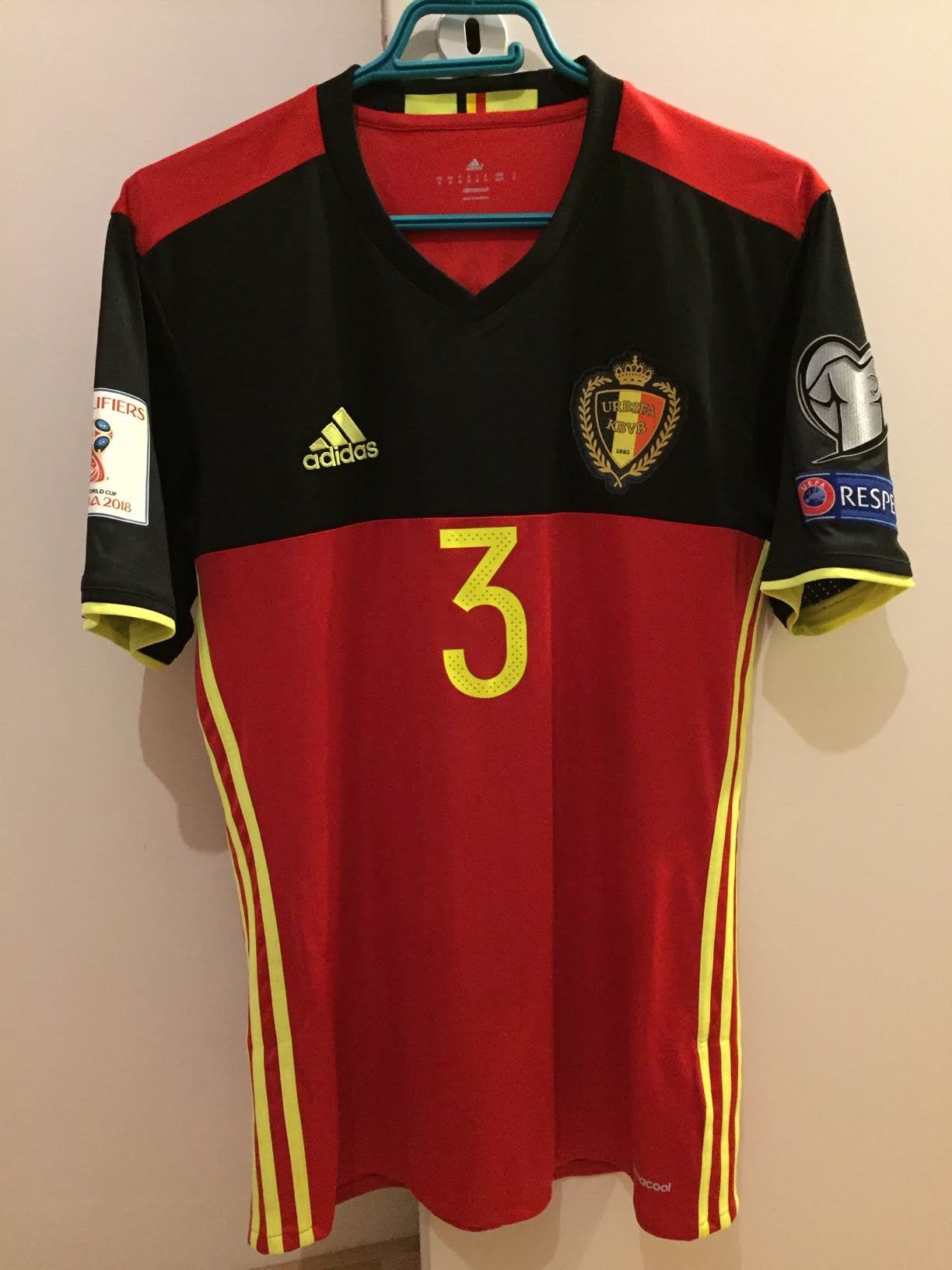 Thomas Vermaelen matchworn/issued shirt Rode Duivels, Enlèvement ou Envoi, Comme neuf, Maillot