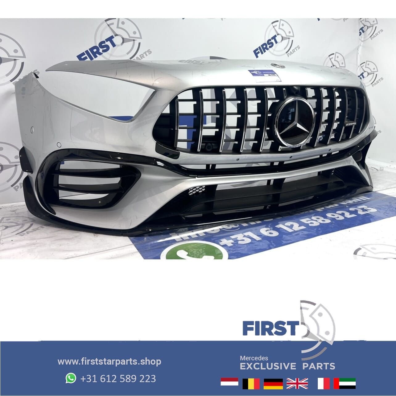 W177 A KLASSE 45 AMG PERFORMANCE VOORBUMPER COMPLEET A45 AER, Gebruikt, -, Voor, Ophalen of Verzenden
