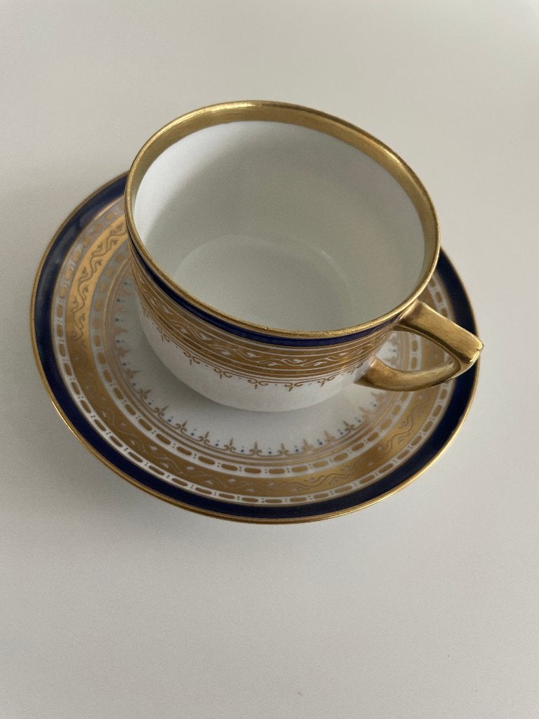 Vintage Weens porseleinen kopje met schotel, Enlèvement
