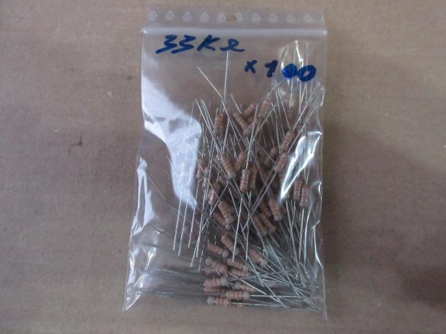 Lot de 100 résistances neuves de 33k ohms, Enlèvement ou Envoi, Neuf