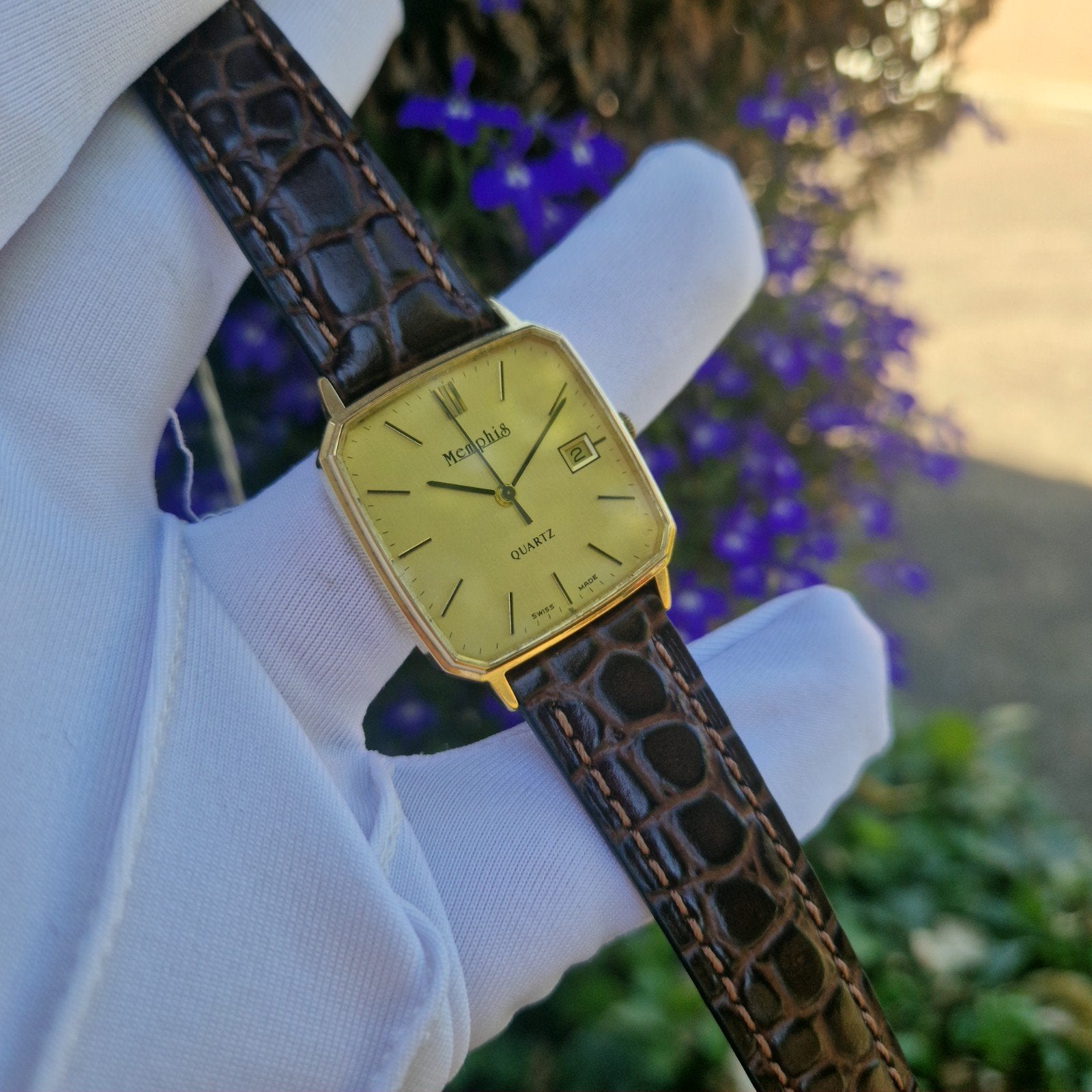 Memphis Quartz 14K Gold Quartz, Handtassen en Accessoires, Ringen, Ophalen of Verzenden