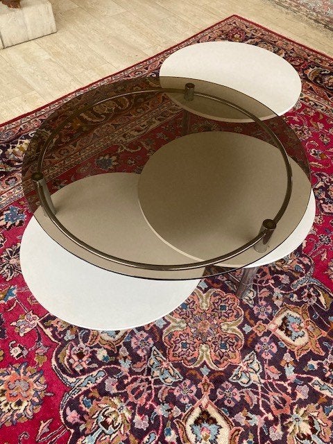 Table basse vintage avec tables d'appoint, Enlèvement, Verre