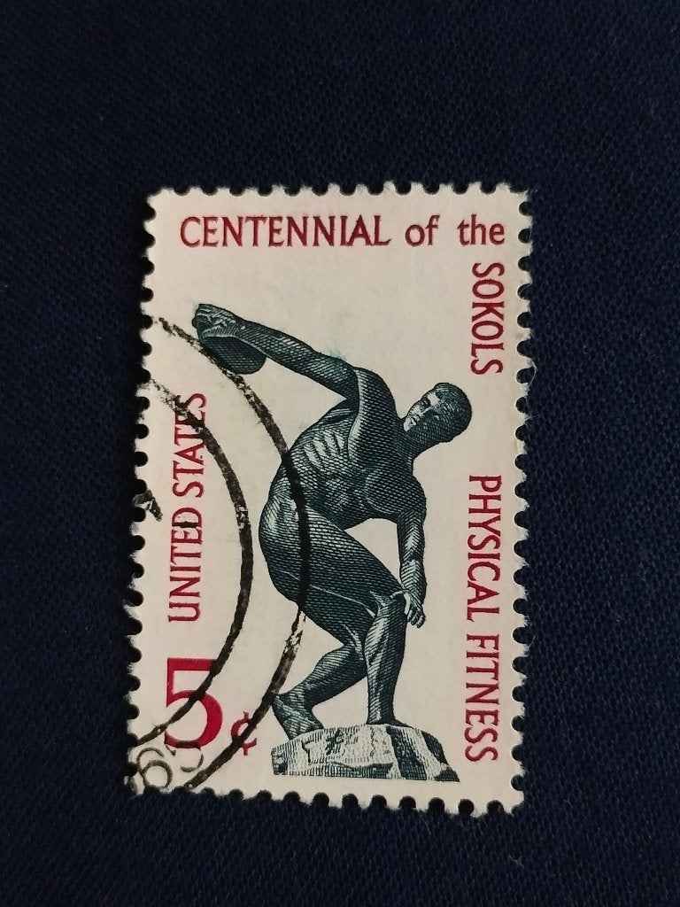 USA 1965 - sport, atletiek, discuswerpen, Verzenden, Gestempeld, Noord-Amerika