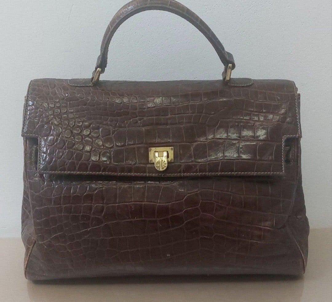 Enrique Loewe knappe 1970 krokodil leer, Handtassen en Accessoires, Ophalen of Verzenden, Handtas