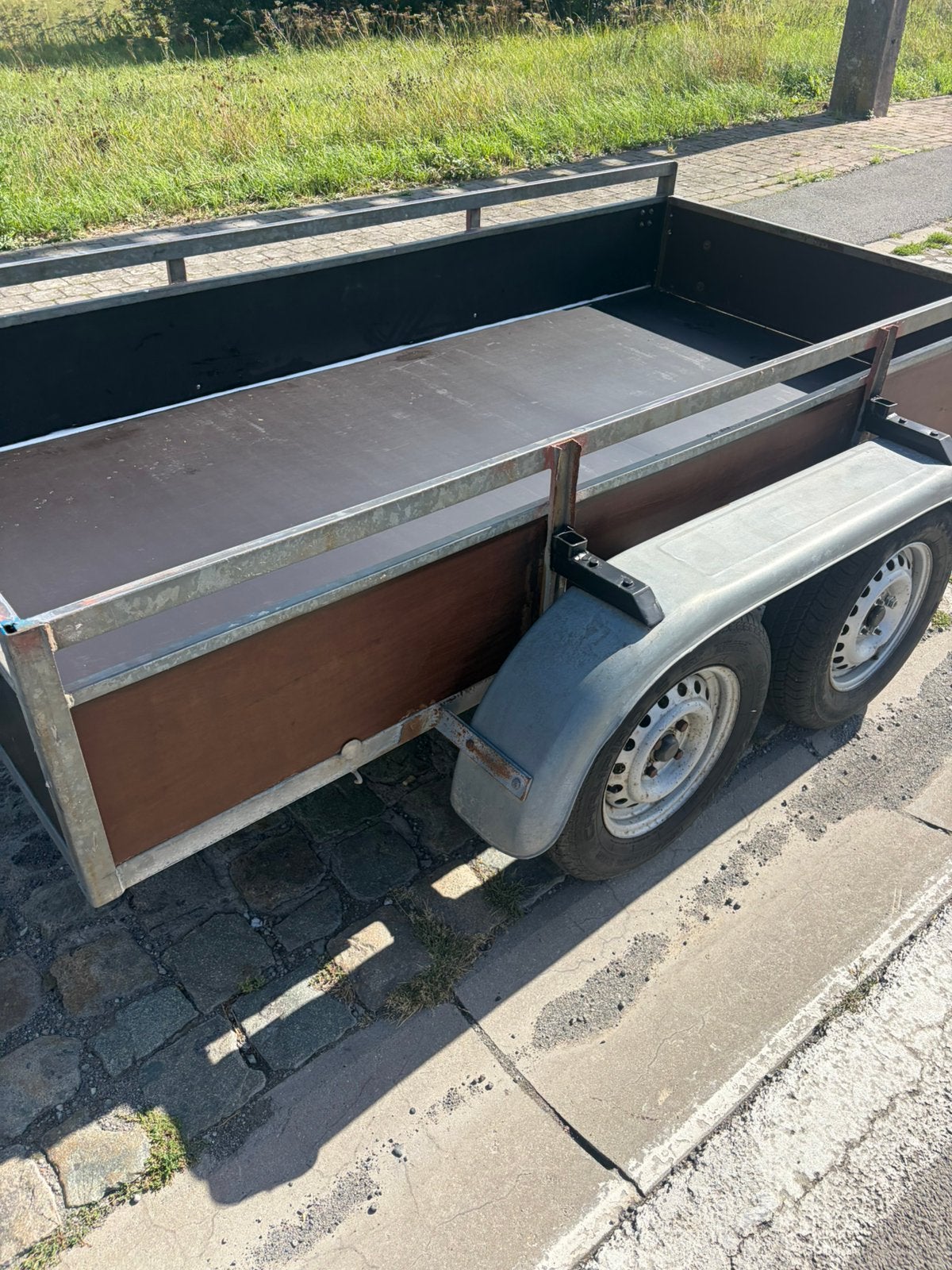 Aanhangwagen dubbel as 2.50m/1.30m, Enlèvement, Comme neuf